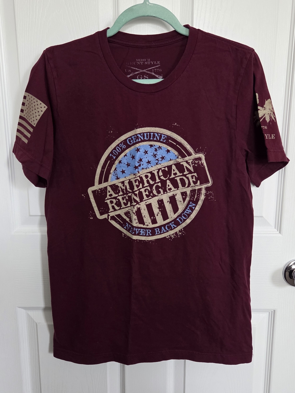 Grunt Style Maroon American Renegade Graphic Tee